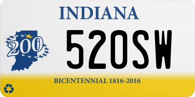 IN license plate 520SW