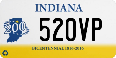 IN license plate 520VP