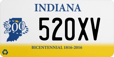 IN license plate 520XV