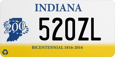 IN license plate 520ZL