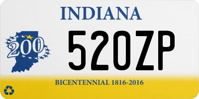 IN license plate 520ZP