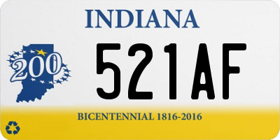 IN license plate 521AF