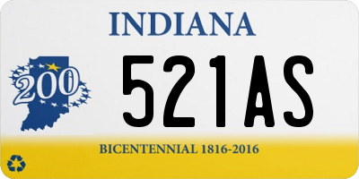 IN license plate 521AS