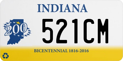 IN license plate 521CM