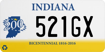 IN license plate 521GX