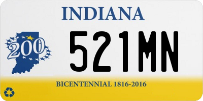 IN license plate 521MN