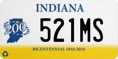 IN license plate 521MS