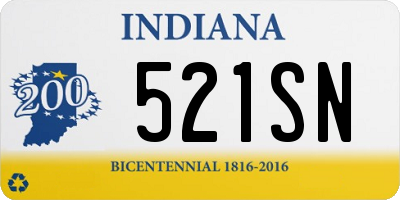 IN license plate 521SN