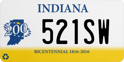 IN license plate 521SW