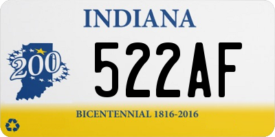 IN license plate 522AF