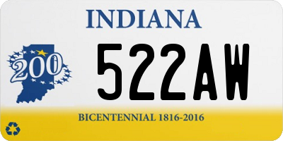 IN license plate 522AW