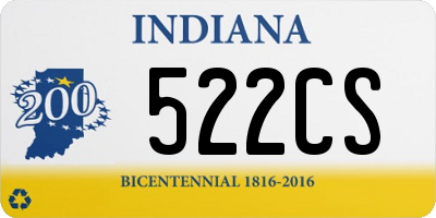 IN license plate 522CS