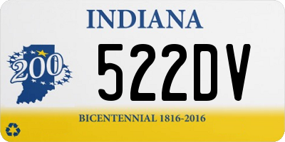 IN license plate 522DV