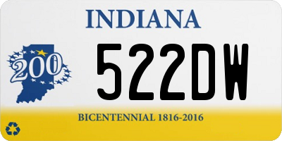 IN license plate 522DW