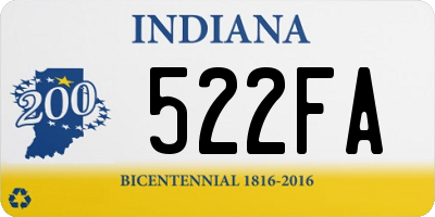 IN license plate 522FA