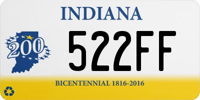 IN license plate 522FF