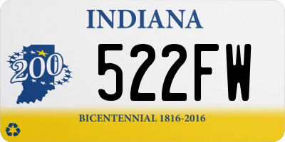 IN license plate 522FW