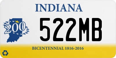 IN license plate 522MB