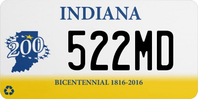 IN license plate 522MD