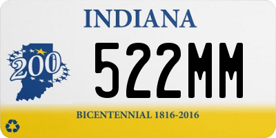 IN license plate 522MM