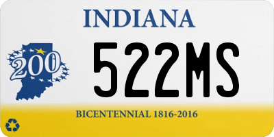 IN license plate 522MS