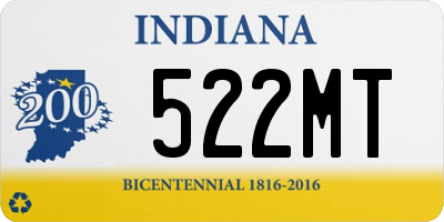 IN license plate 522MT