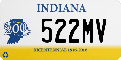 IN license plate 522MV