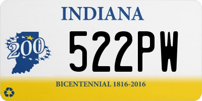 IN license plate 522PW