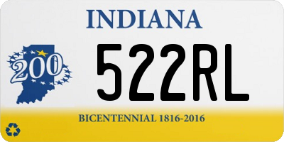 IN license plate 522RL