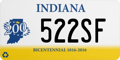 IN license plate 522SF