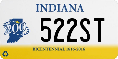 IN license plate 522ST