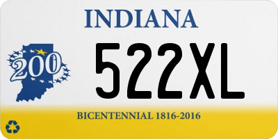 IN license plate 522XL