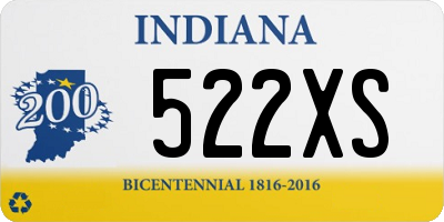 IN license plate 522XS