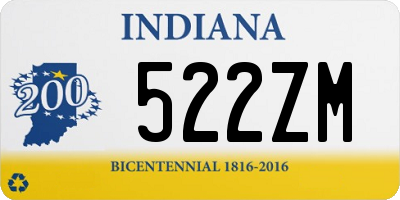 IN license plate 522ZM