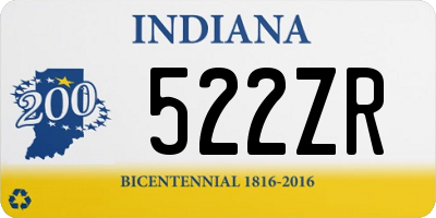 IN license plate 522ZR