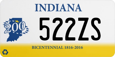 IN license plate 522ZS