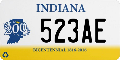 IN license plate 523AE