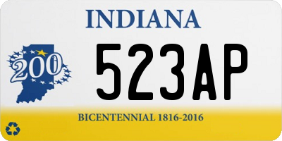 IN license plate 523AP