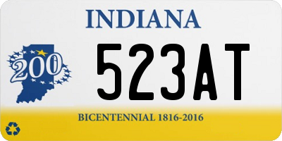 IN license plate 523AT