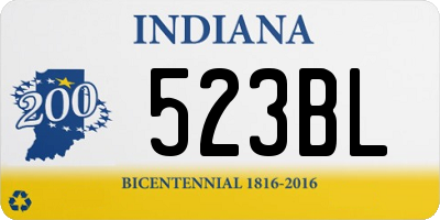 IN license plate 523BL