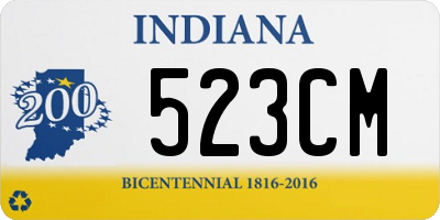 IN license plate 523CM