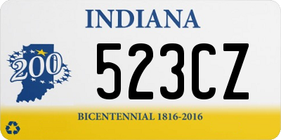 IN license plate 523CZ