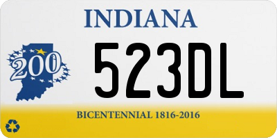 IN license plate 523DL