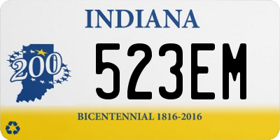 IN license plate 523EM