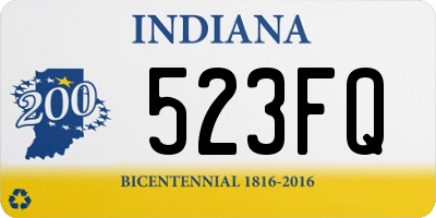 IN license plate 523FQ