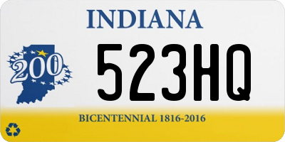 IN license plate 523HQ