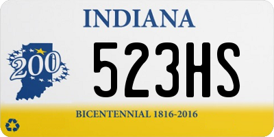 IN license plate 523HS