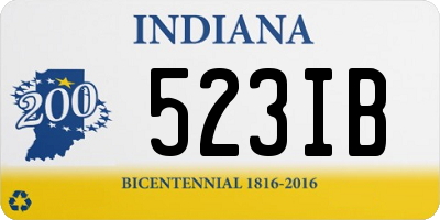 IN license plate 523IB