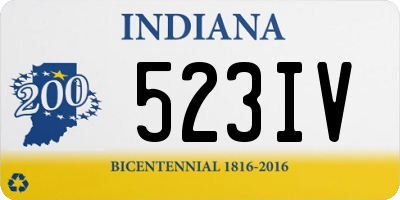 IN license plate 523IV