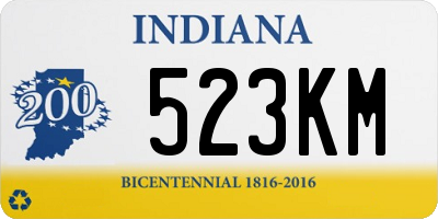 IN license plate 523KM